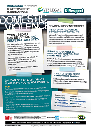 Cover of YFS Legal and R4Respect domestic violence factsheet