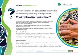 Legal education fact sheet - discrimination when buying something